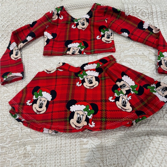 Disney Kids Red Plaid Matching Set - Picture 1 of 4